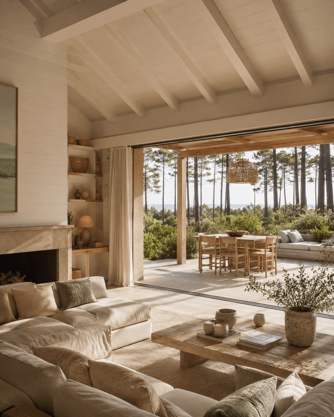 Maison lumineuse ouverte sur les pins au Cap Ferret